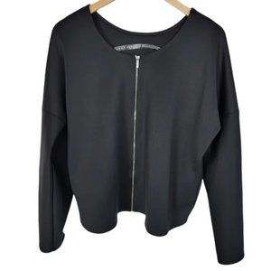 ADAY Waste Not Black Scuba Jacket Zipper Front Size Medium